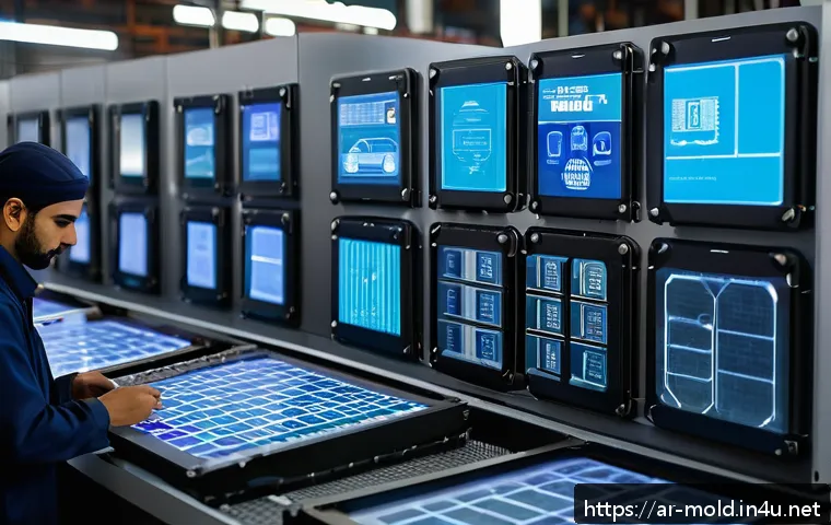 금형설계와 제조업에서의 AI 활용 - A highly detailed industrial workshop scene set in a Middle Eastern metal mold manufacturing factory...