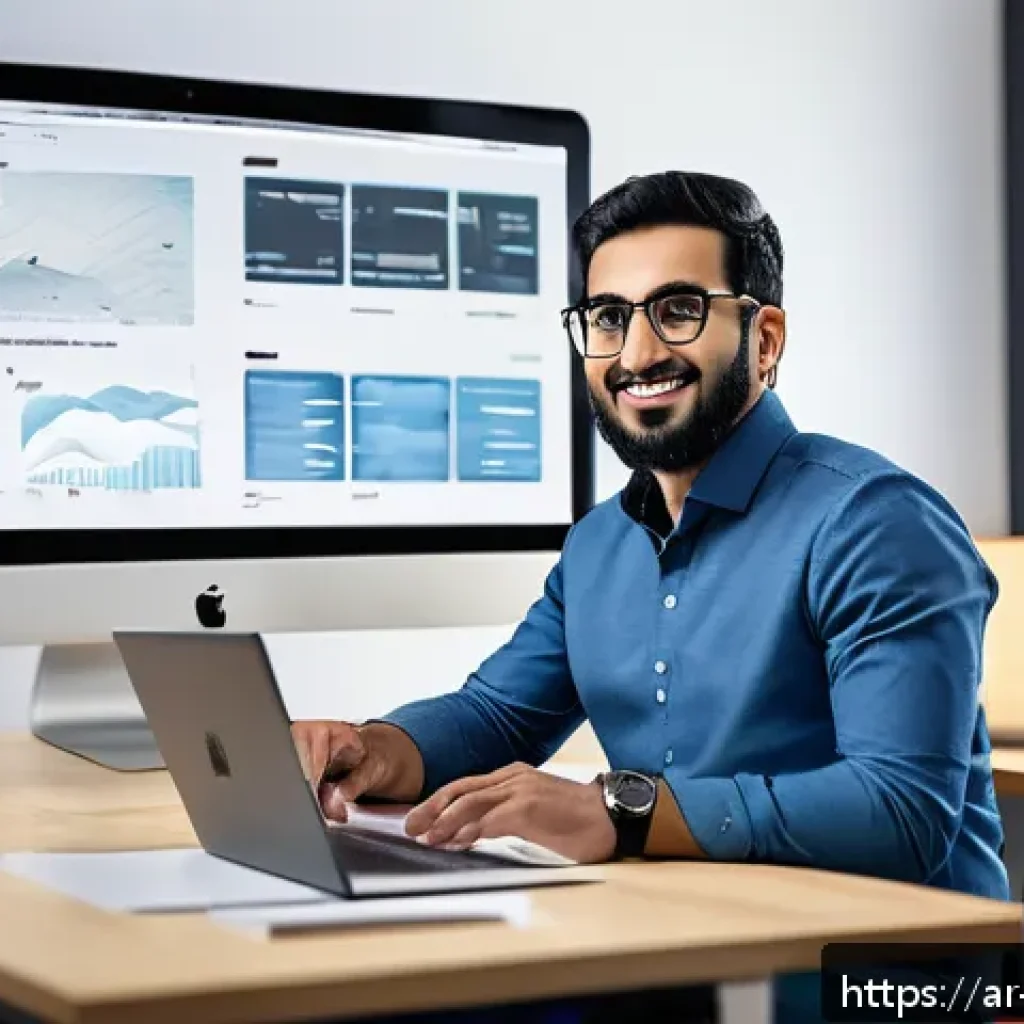 금형설계 직무별 연봉 협상 팁 - A professional Arabic digital designer in a modern office setting, surrounded by multiple screens di...